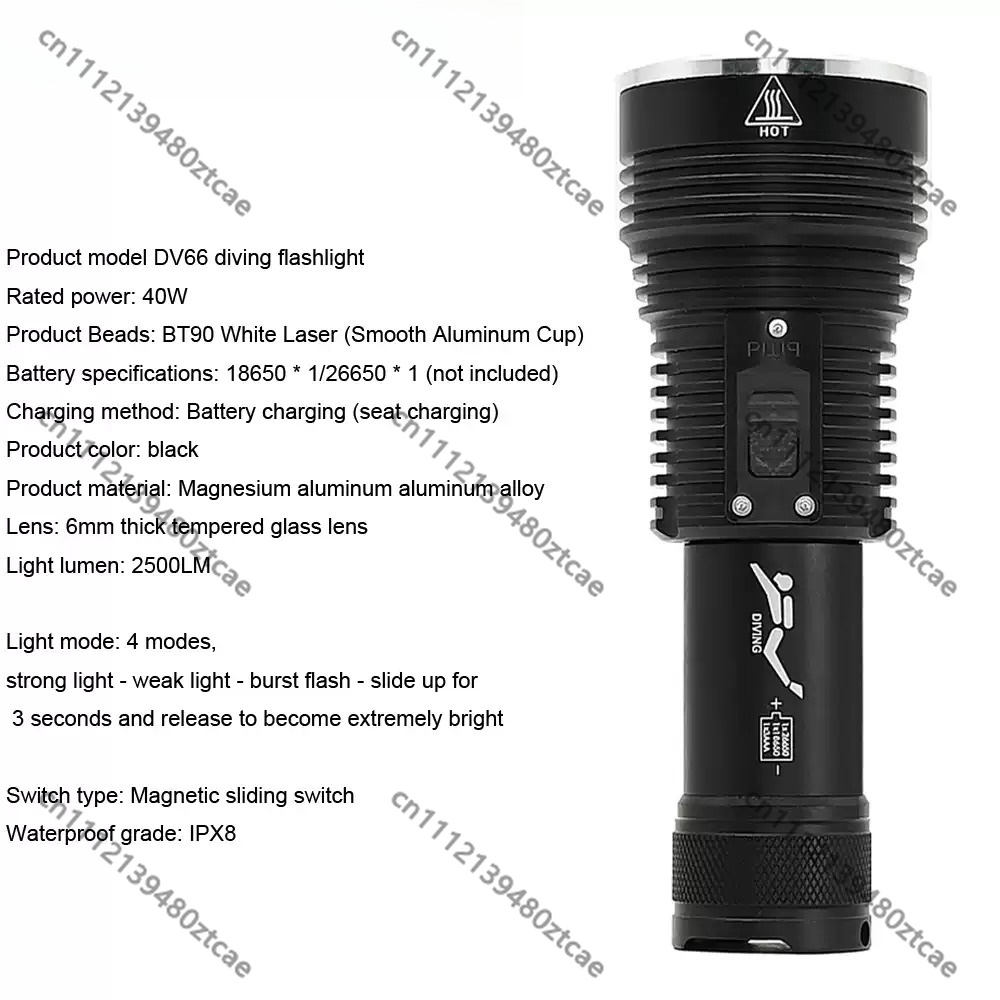 High Power White Laser Diving  - Underwater Flashlight recension och pris